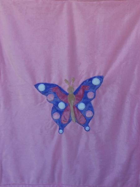 Butterfly on Pink Applique Blanket picture