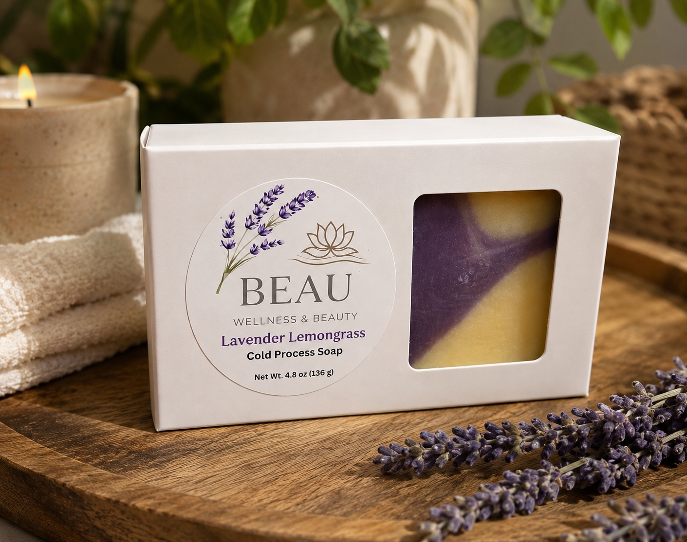 Plant-Based Lavender Lemongrass Cold Process Soap picture