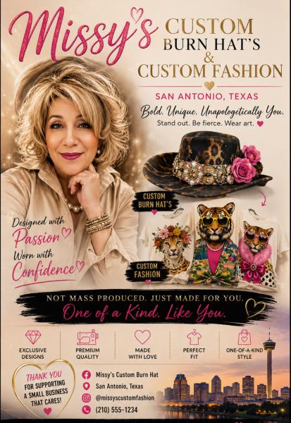 Missy&rsquo;s Custom Burn Hat&rsquo;s & Custom Fashion clothing