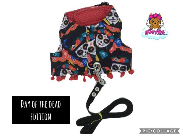 Day of the Dead dog harness picture