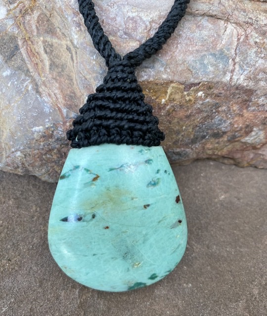 Blue amazonite medallion picture