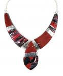 Mosaic 3 Piece Drop Necklace - Red #2