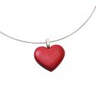 Red Shiny Heart Pendant - Small