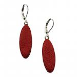 10mm x 30mm Red Long Oval Dangle Earring