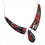 Mosaic 3 Piece Drop Necklace - Red #3