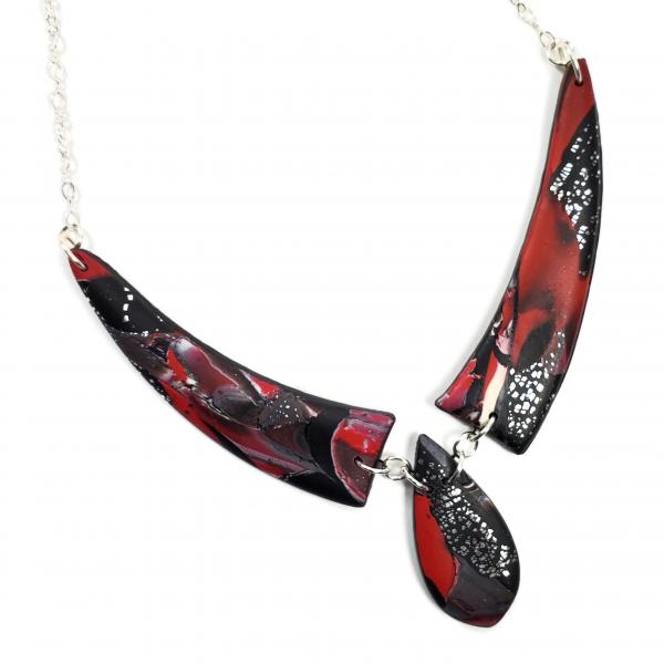 Mosaic 3 Piece Drop Necklace - Red #3 picture