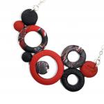 Large Bunches of O's Necklace - Black White & Silver