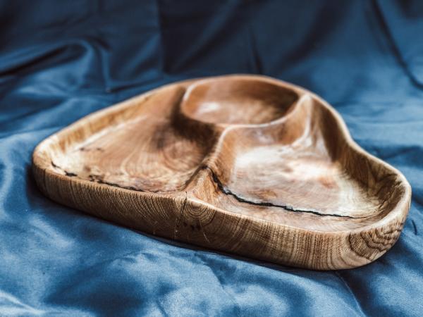 Three Sectioned Oak Platter picture