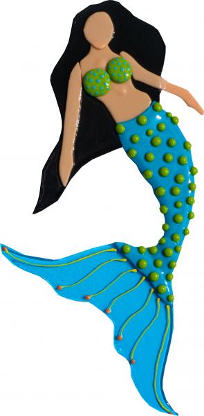 Mermaid- Large - Black Hair/Red Tail