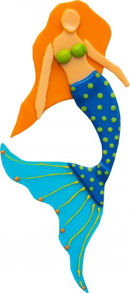 Mermaid - Small - Red Hair/Blue Tail
