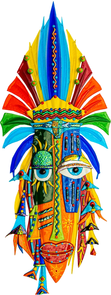 Mayan Culture Mask- Orange