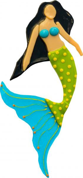 Mermaid - Small - Black Hair/Green Tail