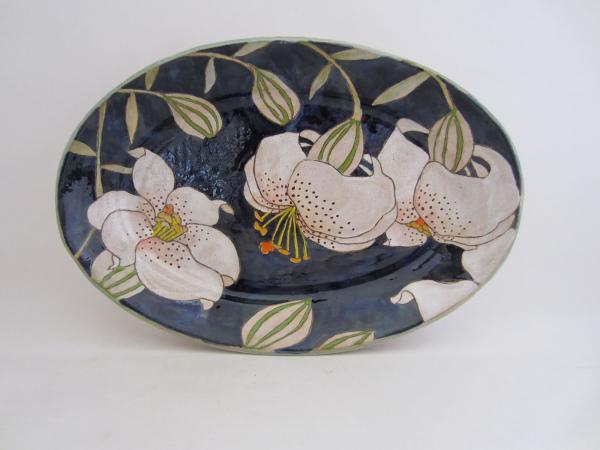 Blue Lily Oval Platter picture