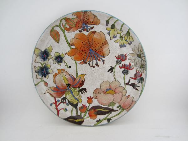 Flowers & Pigment Large Round Platter