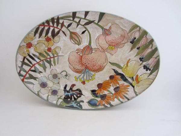 Flowers & Pigment Oval Platter picture