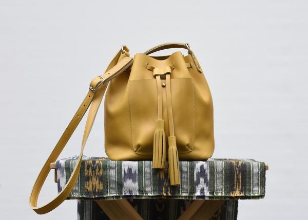 Abbie Leather Bucket Bag