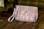 Folksy Floral Everyday Leather Wristlet