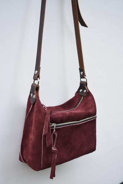 Zoey Crossbody Bag - Suede and Leather Crossbody picture