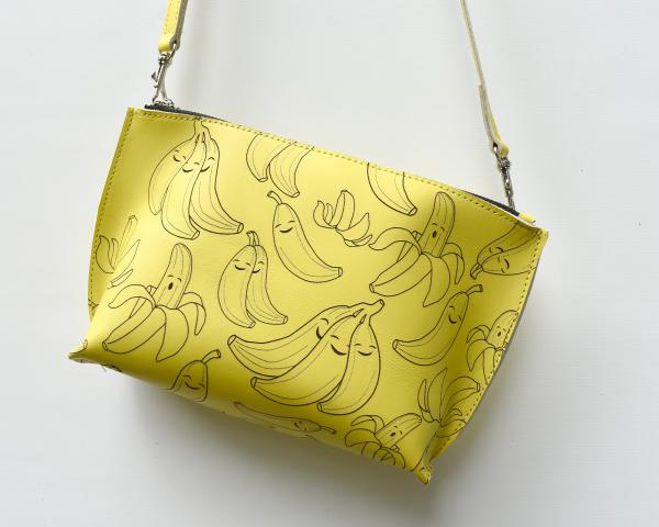 Banana-gram Minimalist Leather Crossbody,