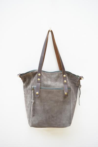 Zelda Suede Tote, Suede Leather Tote Bag picture