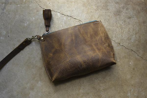 Everyday Leather Wristlet, Leather Clutch picture