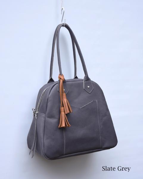 Bea Bowler Leather Handbag, Genuine Leather tote picture