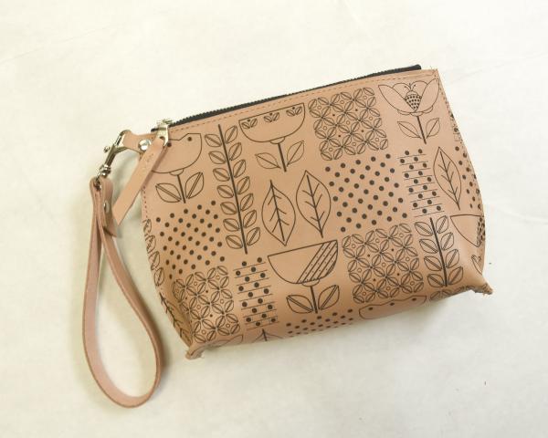 Folksy Floral Everyday Leather Wristlet picture