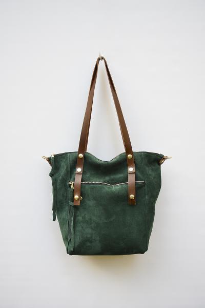 Zelda Suede Tote, Suede Leather Tote Bag picture