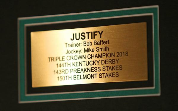 Justify 2018 Triple Crown Collector's Frame w/ Gold Plaque picture