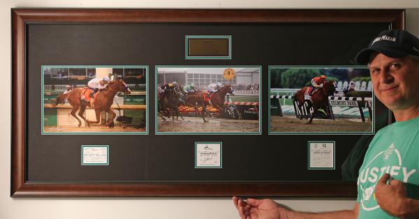 Justify 2018 Triple Crown Collector's Frame with $2 Win Tickets for All 3 Races