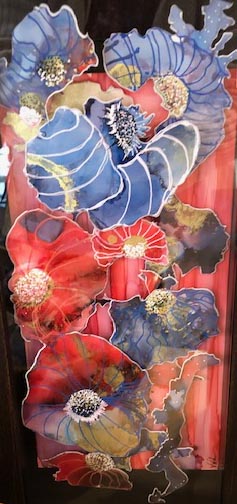 Red Floating florals picture