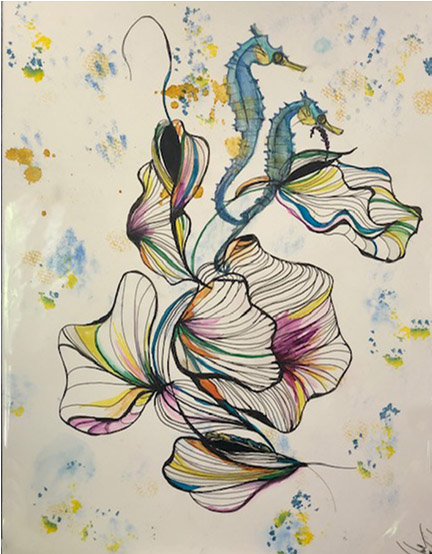 Seahorse Floral picture