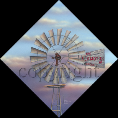 "Aermotor" - Windmill  - Giclee Canvas picture