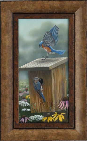 "On Bluebird Trail" - original acrylic painting picture