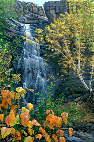 "Bridal Veil Falls in Autumn"  - Giclee Canvas picture