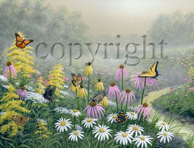 "Butterfly Meadow" - Canvas giclee picture