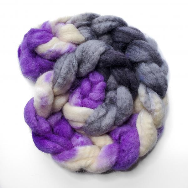 Asexual Pride - Unspun Roving - 4 oz, 70% Bluefaced Leicester 30% Nylon