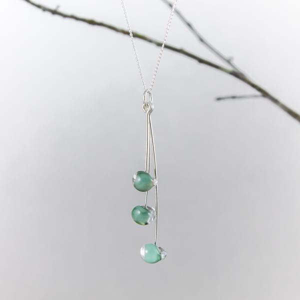 Ocean Teardrop Glass Necklace