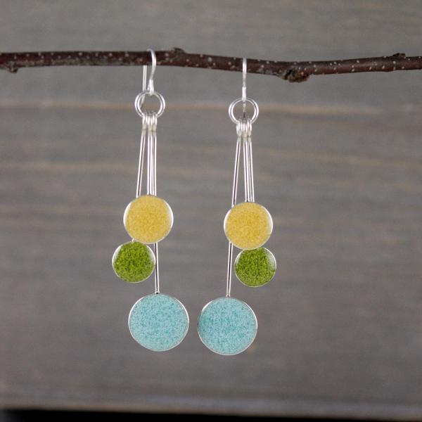 Powder, Lime, and Butter Resin Earrings