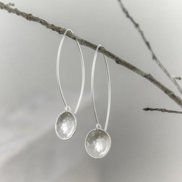 Hammered Concave Sterling Earrings