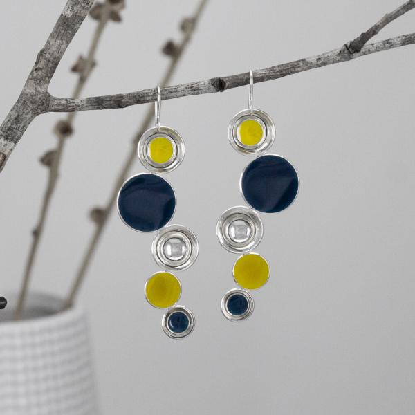 Sterling Cascade Resin Earrings