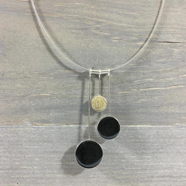 Black & Sand Resin Necklace