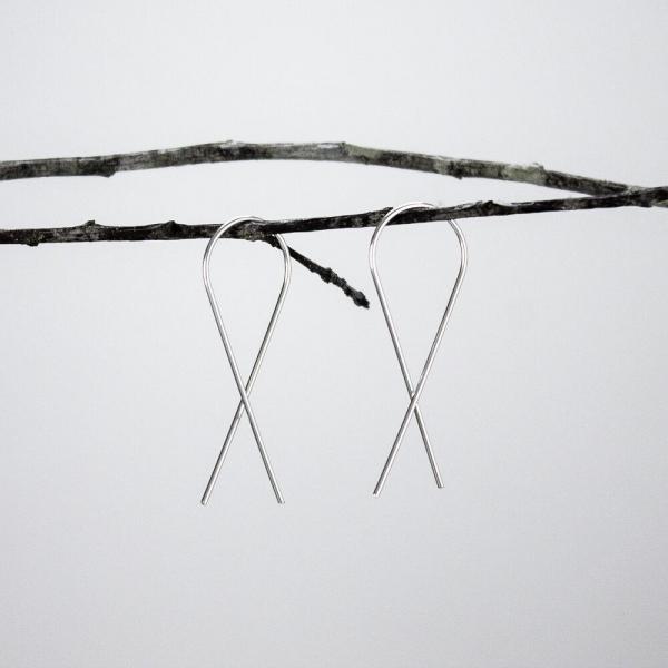 Sterling Minimalist Ribbon Earrings