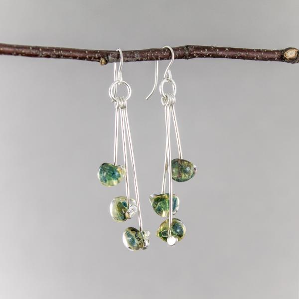 Denim Blues Teardrop Glass Earrings