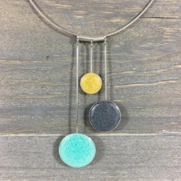 Powder, Pewter, and Butter Resin Necklace