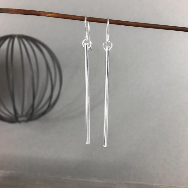 Long Sterling Tube Earrings