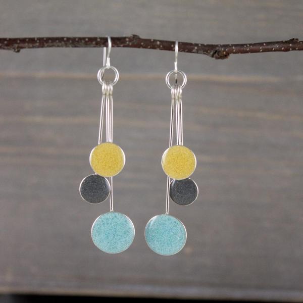 Powder, Pewter, and Butter Resin Earrings