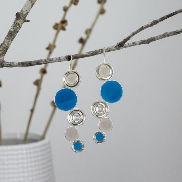 Sterling Cascade Resin Earrings