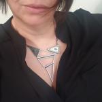 Pointy Hinged Necklace w/ Fordite and Picasso Stone