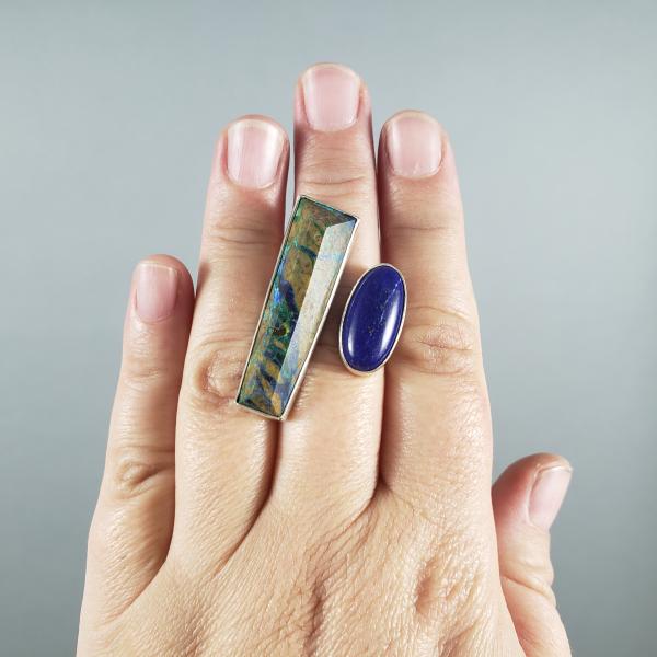 Wraparound Ring w/ Chrysocolla and Lapis picture
